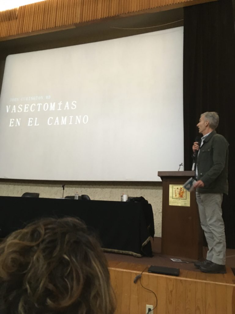 Dr. John Curington giving talk in Mexico Vasectomy Conference
